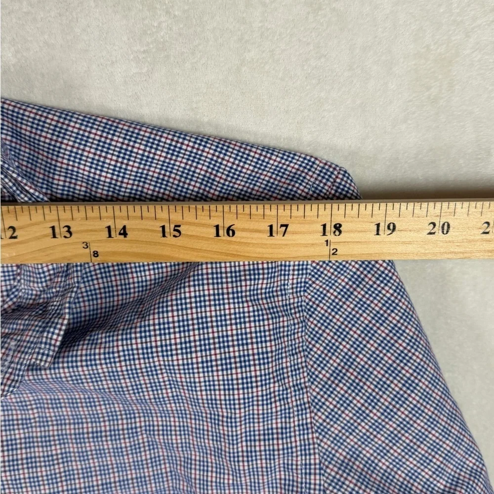 Lot of 2 J. Crew Medium Plaid Check Button-Down Shirts - Navy and Light Blue